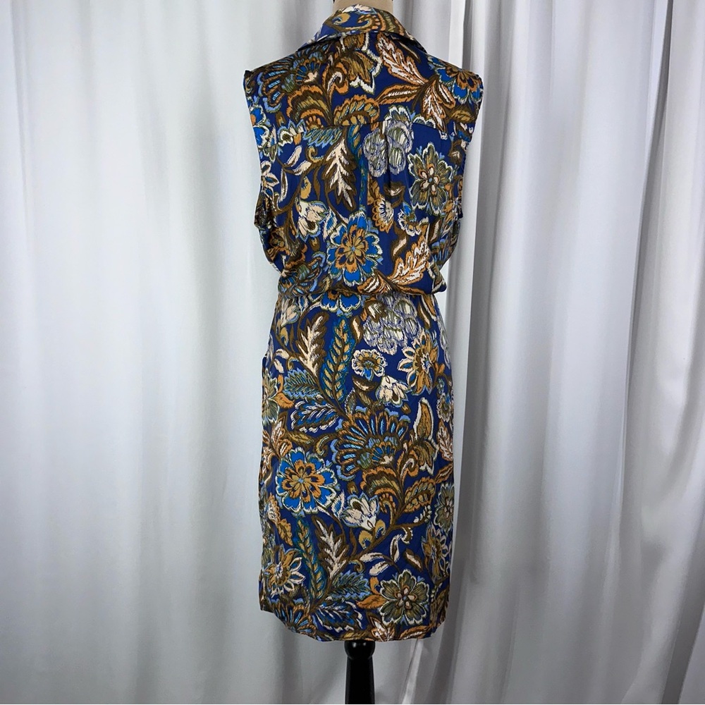 Anthropologie Drew Midi Wrap Dress Sz L Floral Collared Bohemian Resort Office - Picture 4 of 15